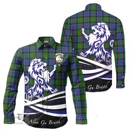 ScotsTee Shop Scottish Paterson Clan Crest Tartan Alba Gu Brath Regal Lion Emblem Long Sleeve Shirt