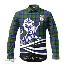 ScotsTee Shop Scottish Paterson Clan Crest Tartan Alba Gu Brath Regal Lion Emblem Long Sleeve Shirt