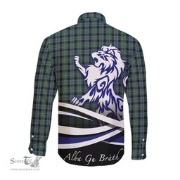 ScotsTee Shop Scottish Melville Clan Crest Tartan Alba Gu Brath Regal Lion Emblem Long Sleeve Shirt
