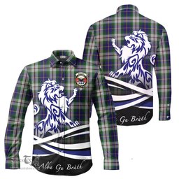 ScotsTee Shop Scottish MacLeod Of Californian Clan Crest Tartan Alba Gu Brath Regal Lion Emblem Long Sleeve Shirt