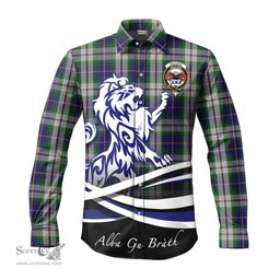 ScotsTee Shop Scottish MacLeod Of Californian Clan Crest Tartan Alba Gu Brath Regal Lion Emblem Long Sleeve Shirt