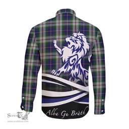 ScotsTee Shop Scottish MacLeod Of Californian Clan Crest Tartan Alba Gu Brath Regal Lion Emblem Long Sleeve Shirt