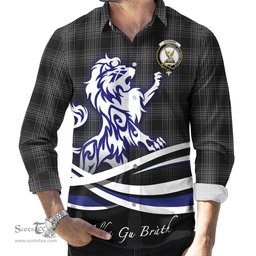 ScotsTee Shop Scottish Stewart Mourning Clan Crest Tartan Alba Gu Brath Regal Lion Emblem Long Sleeve Shirt