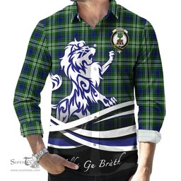 ScotsTee Shop Scottish Swinton Clan Crest Tartan Alba Gu Brath Regal Lion Emblem Long Sleeve Shirt