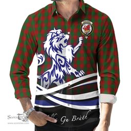 ScotsTee Shop Scottish Moncrieff Clan Crest Tartan Alba Gu Brath Regal Lion Emblem Long Sleeve Shirt