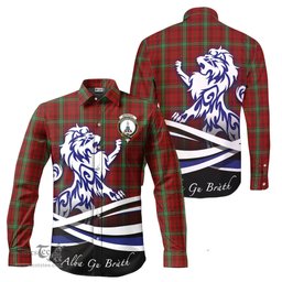 ScotsTee Shop Scottish Morrison Clan Crest Tartan Alba Gu Brath Regal Lion Emblem Long Sleeve Shirt