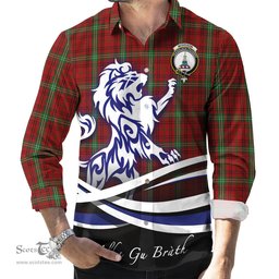 ScotsTee Shop Scottish Morrison Clan Crest Tartan Alba Gu Brath Regal Lion Emblem Long Sleeve Shirt