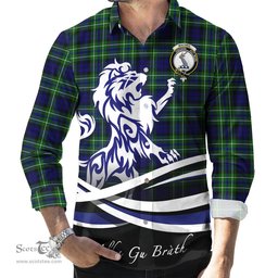ScotsTee Shop Scottish MacNeil of Colonsay Modern Clan Crest Tartan Alba Gu Brath Regal Lion Emblem Long Sleeve Shirt