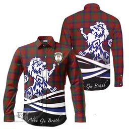 ScotsTee Shop Scottish Robertson Clan Crest Tartan Alba Gu Brath Regal Lion Emblem Long Sleeve Shirt