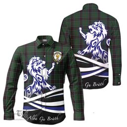 ScotsTee Shop Scottish Sinclair Hunting Clan Crest Tartan Alba Gu Brath Regal Lion Emblem Long Sleeve Shirt