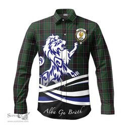 ScotsTee Shop Scottish Sinclair Hunting Clan Crest Tartan Alba Gu Brath Regal Lion Emblem Long Sleeve Shirt