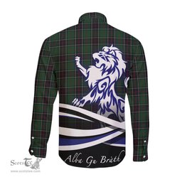 ScotsTee Shop Scottish Sinclair Hunting Clan Crest Tartan Alba Gu Brath Regal Lion Emblem Long Sleeve Shirt