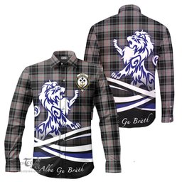 ScotsTee Shop Scottish Moffat Modern Clan Crest Tartan Alba Gu Brath Regal Lion Emblem Long Sleeve Shirt