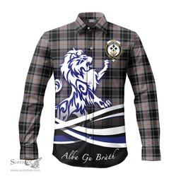 ScotsTee Shop Scottish Moffat Modern Clan Crest Tartan Alba Gu Brath Regal Lion Emblem Long Sleeve Shirt