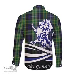 ScotsTee Shop Scottish McKellar Clan Crest Tartan Alba Gu Brath Regal Lion Emblem Long Sleeve Shirt