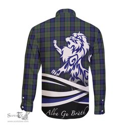 ScotsTee Shop Scottish MacLaren Clan Crest Tartan Alba Gu Brath Regal Lion Emblem Long Sleeve Shirt