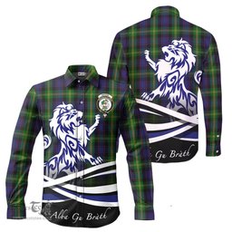 ScotsTee Shop Scottish Watson Clan Crest Tartan Alba Gu Brath Regal Lion Emblem Long Sleeve Shirt