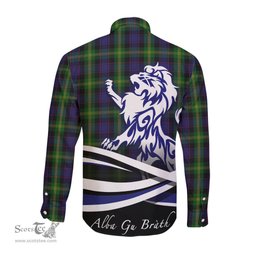 ScotsTee Shop Scottish Watson Clan Crest Tartan Alba Gu Brath Regal Lion Emblem Long Sleeve Shirt