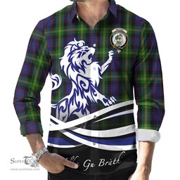 ScotsTee Shop Scottish Watson Clan Crest Tartan Alba Gu Brath Regal Lion Emblem Long Sleeve Shirt