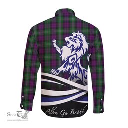 ScotsTee Shop Scottish Wilson Clan Crest Tartan Alba Gu Brath Regal Lion Emblem Long Sleeve Shirt