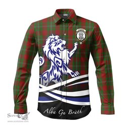 ScotsTee Shop Scottish Strange Clan Crest Tartan Alba Gu Brath Regal Lion Emblem Long Sleeve Shirt