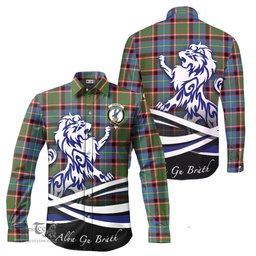 ScotsTee Shop Scottish Stirling Bannockburn Clan Crest Tartan Alba Gu Brath Regal Lion Emblem Long Sleeve Shirt