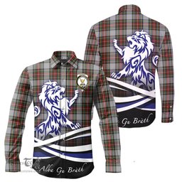 ScotsTee Shop Scottish Stewart Dress Clan Crest Tartan Alba Gu Brath Regal Lion Emblem Long Sleeve Shirt