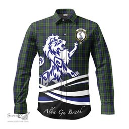 ScotsTee Shop Scottish MacNeil of Colonsay Clan Crest Tartan Alba Gu Brath Regal Lion Emblem Long Sleeve Shirt