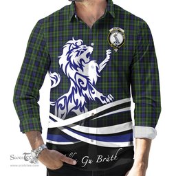 ScotsTee Shop Scottish MacNeil of Colonsay Clan Crest Tartan Alba Gu Brath Regal Lion Emblem Long Sleeve Shirt