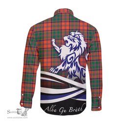 ScotsTee Shop Scottish Stewart of Appin Ancient Clan Crest Tartan Alba Gu Brath Regal Lion Emblem Long Sleeve Shirt