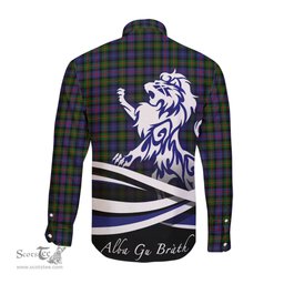 ScotsTee Shop Scottish Murray of Atholl Modern Clan Crest Tartan Alba Gu Brath Regal Lion Emblem Long Sleeve Shirt