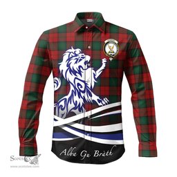 ScotsTee Shop Scottish Stewart of Atholl Clan Crest Tartan Alba Gu Brath Regal Lion Emblem Long Sleeve Shirt