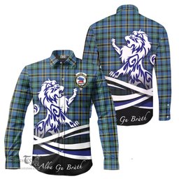 ScotsTee Shop Scottish Weir Ancient Clan Crest Tartan Alba Gu Brath Regal Lion Emblem Long Sleeve Shirt