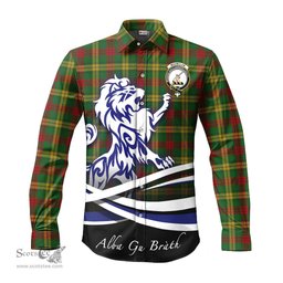 ScotsTee Shop Scottish MacMillan Society of Glasgow Clan Crest Tartan Alba Gu Brath Regal Lion Emblem Long Sleeve Shirt