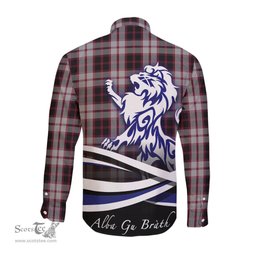 ScotsTee Shop Scottish MacPherson Clan Crest Tartan Alba Gu Brath Regal Lion Emblem Long Sleeve Shirt