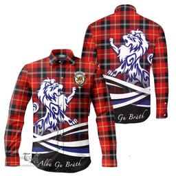 ScotsTee Shop Scottish Majoribanks Clan Crest Tartan Alba Gu Brath Regal Lion Emblem Long Sleeve Shirt