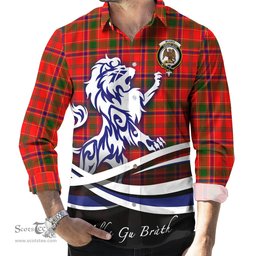 ScotsTee Shop Scottish Munro Modern Clan Crest Tartan Alba Gu Brath Regal Lion Emblem Long Sleeve Shirt