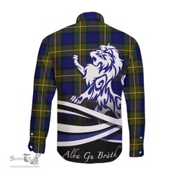 ScotsTee Shop Scottish Muir Clan Crest Tartan Alba Gu Brath Regal Lion Emblem Long Sleeve Shirt