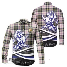 ScotsTee Shop Scottish MacPherson Dress Ancient Clan Crest Tartan Alba Gu Brath Regal Lion Emblem Long Sleeve Shirt