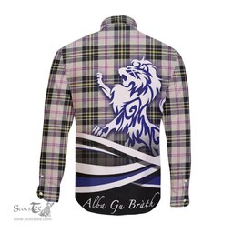 ScotsTee Shop Scottish MacPherson Dress Ancient Clan Crest Tartan Alba Gu Brath Regal Lion Emblem Long Sleeve Shirt