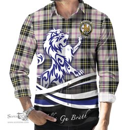 ScotsTee Shop Scottish MacPherson Dress Ancient Clan Crest Tartan Alba Gu Brath Regal Lion Emblem Long Sleeve Shirt