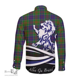 ScotsTee Shop Scottish Stewart of Appin Hunting Modern Clan Crest Tartan Alba Gu Brath Regal Lion Emblem Long Sleeve Shirt