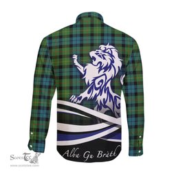 ScotsTee Shop Scottish Rollo Ancient Clan Crest Tartan Alba Gu Brath Regal Lion Emblem Long Sleeve Shirt