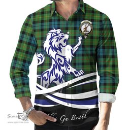 ScotsTee Shop Scottish Rollo Ancient Clan Crest Tartan Alba Gu Brath Regal Lion Emblem Long Sleeve Shirt