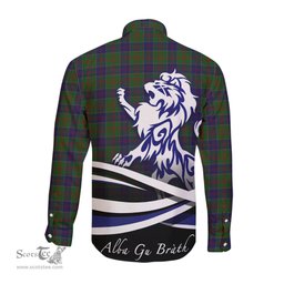 ScotsTee Shop Scottish Stewart of Appin Hunting Clan Crest Tartan Alba Gu Brath Regal Lion Emblem Long Sleeve Shirt