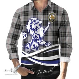 ScotsTee Shop Scottish MacPherson Dress Clan Crest Tartan Alba Gu Brath Regal Lion Emblem Long Sleeve Shirt