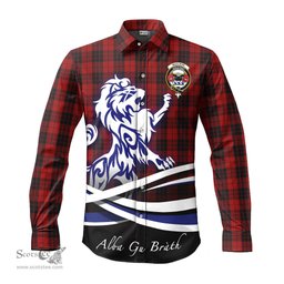 ScotsTee Shop Scottish MacLeod of Raasay Highland Clan Crest Tartan Alba Gu Brath Regal Lion Emblem Long Sleeve Shirt