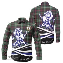 ScotsTee Shop Scottish Rollo Hunting Clan Crest Tartan Alba Gu Brath Regal Lion Emblem Long Sleeve Shirt
