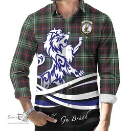 ScotsTee Shop Scottish Rollo Hunting Clan Crest Tartan Alba Gu Brath Regal Lion Emblem Long Sleeve Shirt