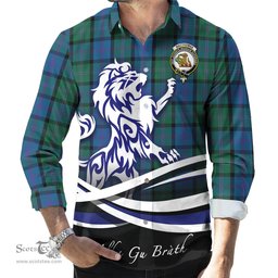 ScotsTee Shop Scottish MacThomas Clan Crest Tartan Alba Gu Brath Regal Lion Emblem Long Sleeve Shirt